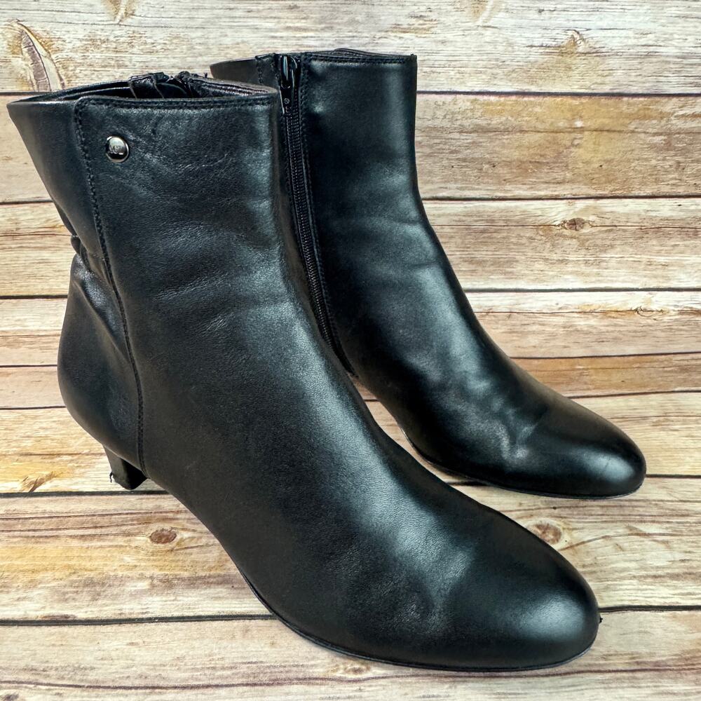 AGL Attilio Giusti Leombruni Black Classic Leather Ankle Boots 39.5